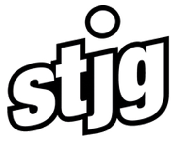 schwarzweißes stjg-Schriftlogo