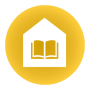 gelbes Icon für den Bereich Schule
