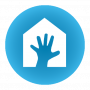 hellblaues Icon für den Bereich Kinder / Jugendhäuser