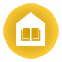 gelbes Icon für den Bereich Schule